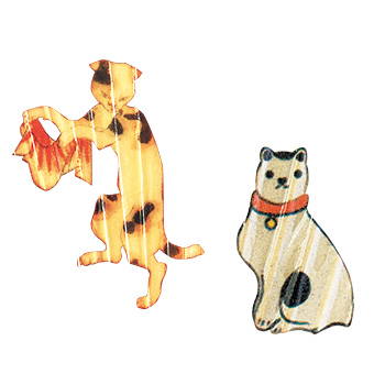 美濃和紙の水うちわ／国芳の猫（2本組）