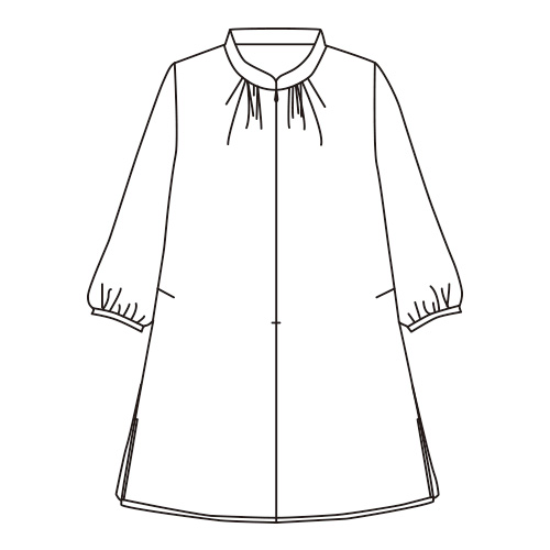 前ファスナー開きプリントチュニック
