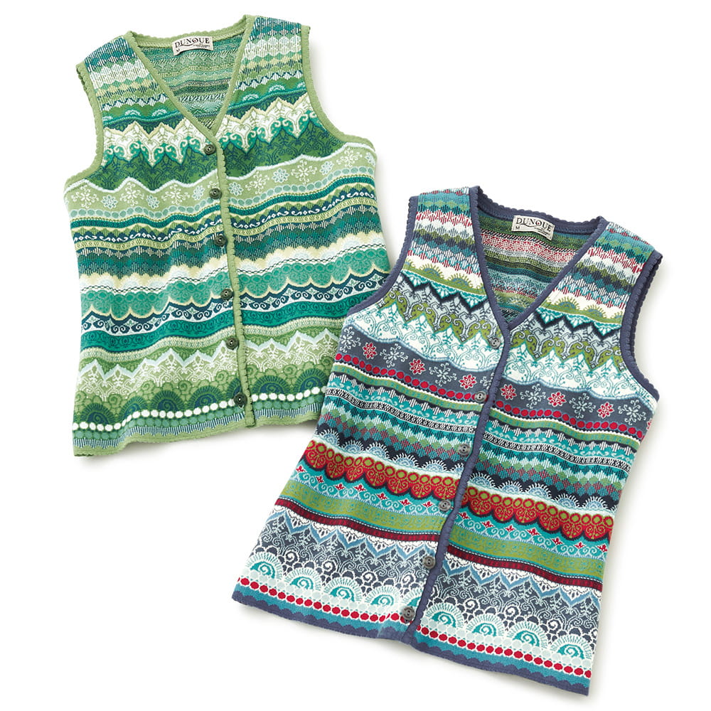 ジャカードニットベスト／当社限定