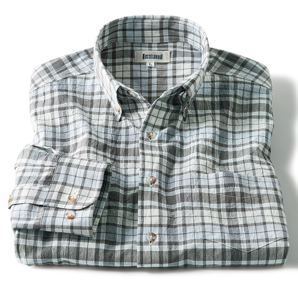 スペック染めチェックB.D.シャツ