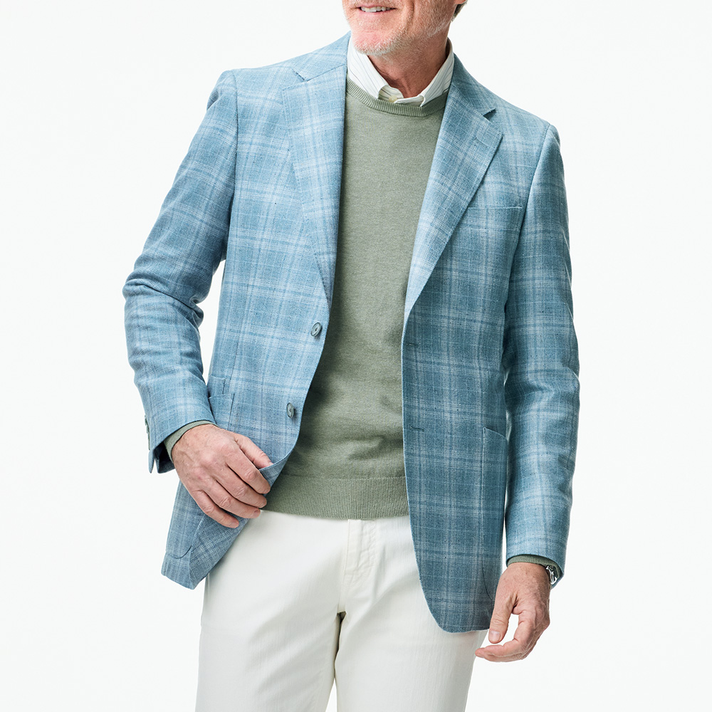 コットンリネンシルククルーネックセーター