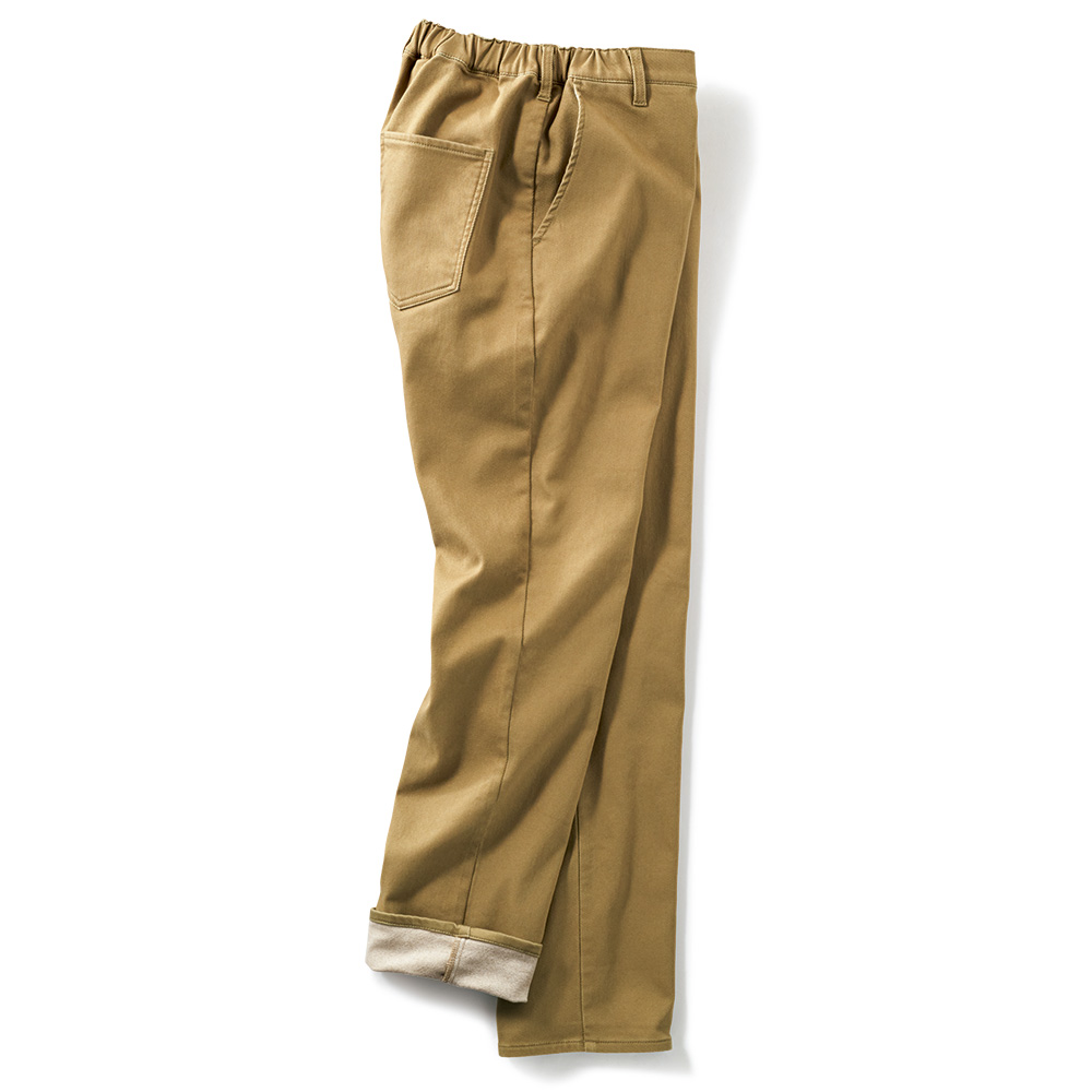 裏起毛のイージーストレッチパンツ