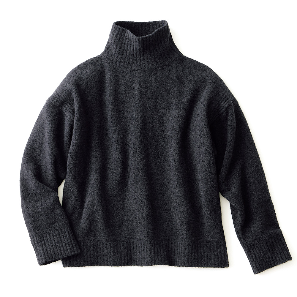 ブルーフォックス混ブークレハイネックプルオーバー