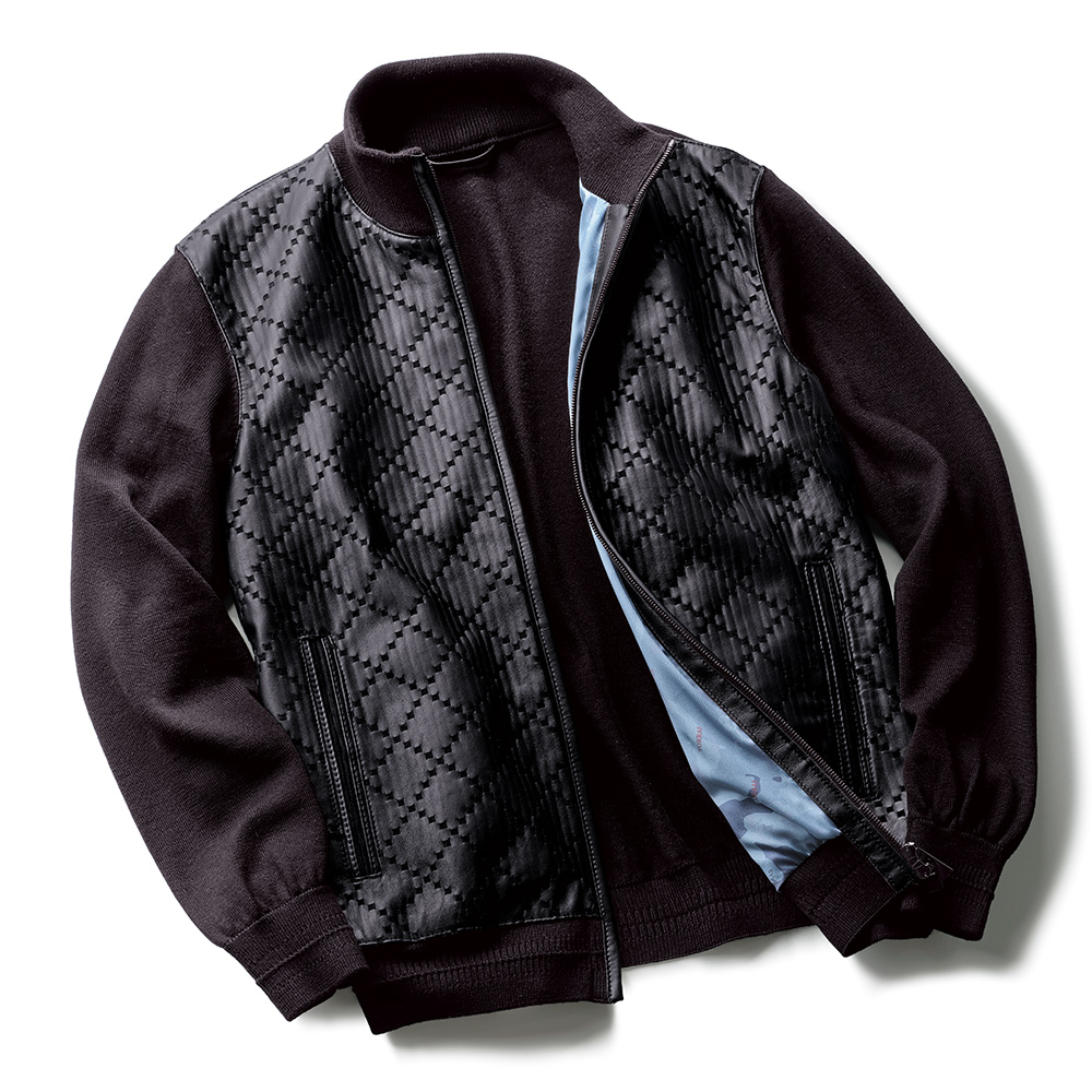 エントレフィーノラム×スウェード･ニットコンビブルゾン