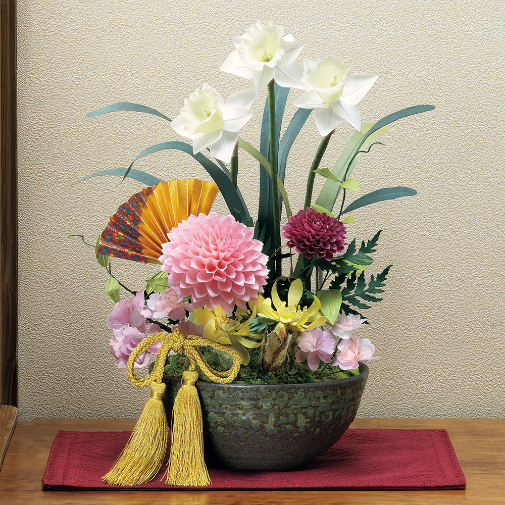 越前和紙の迎春花飾り(大)