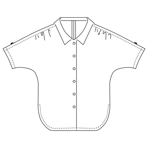 コットンシルク前開きブラウス