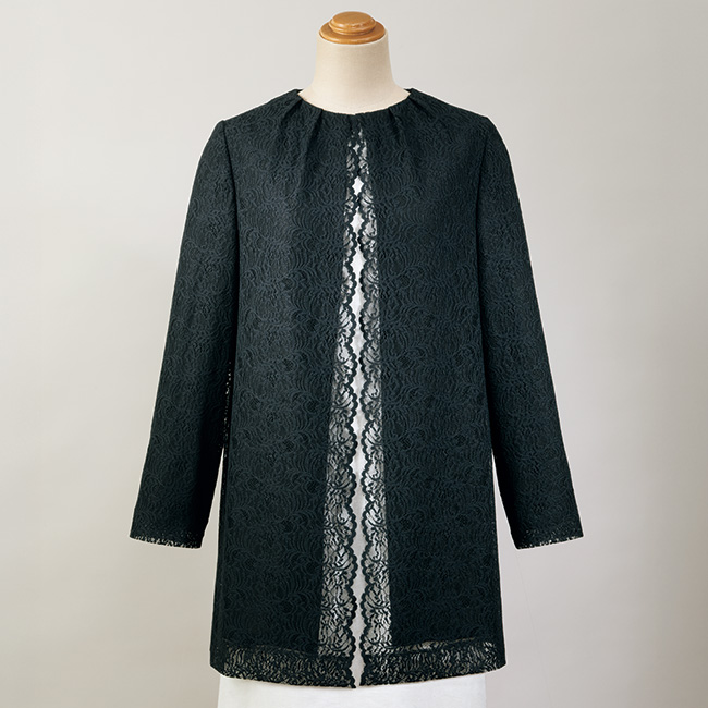 総レースロングジャケット