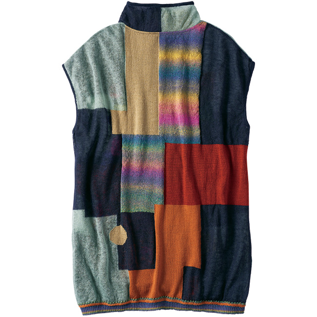 モヘヤ混ジャカードベスト
