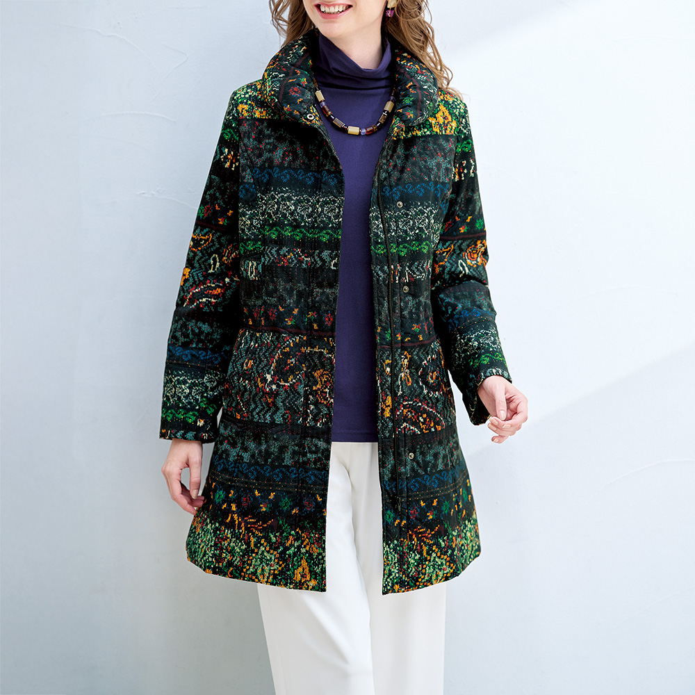 プリント中わたコート