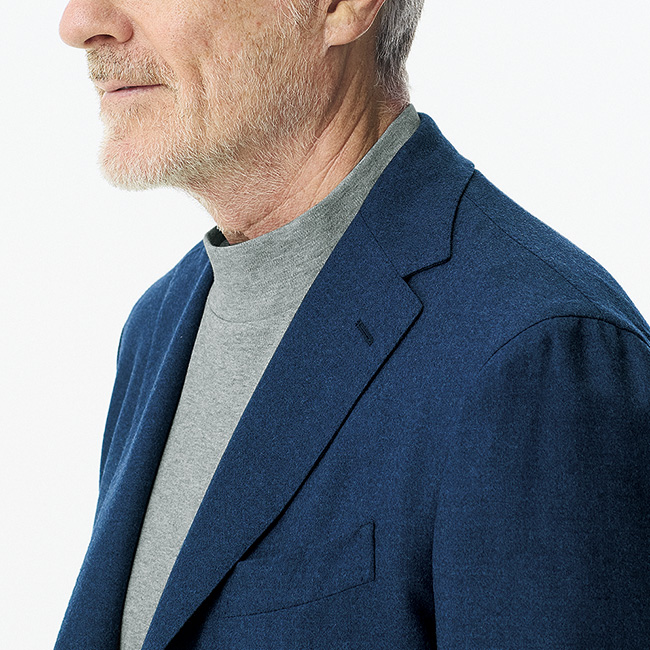 シルケットスムース・ハイネック長袖Tシャツ/2色セット