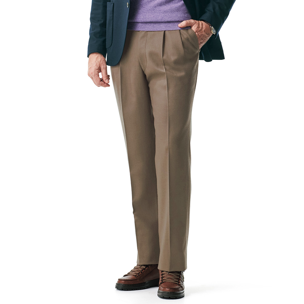 新・大人の真定番 洗えるウール混サージスラックス