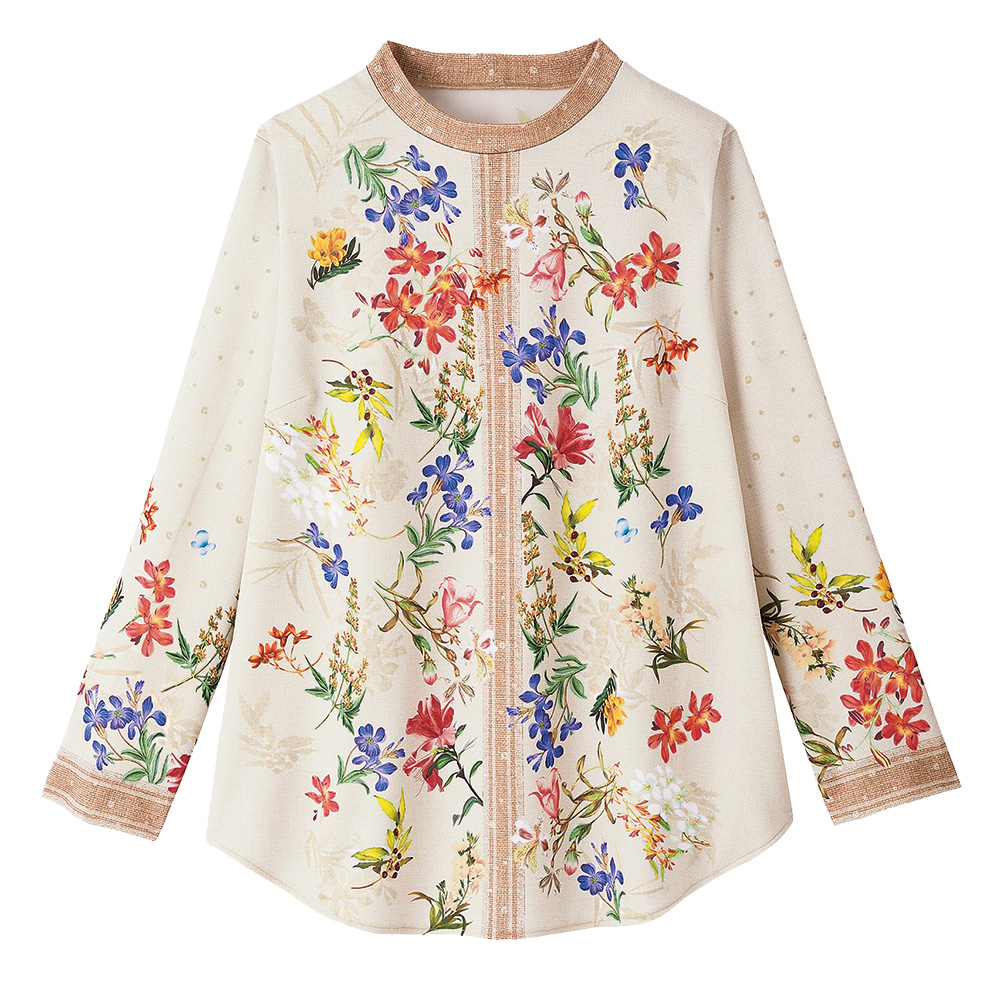 フラワー柄プリントプルオーバー