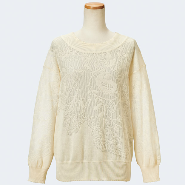 ブランドオリジナルレース柄ニット