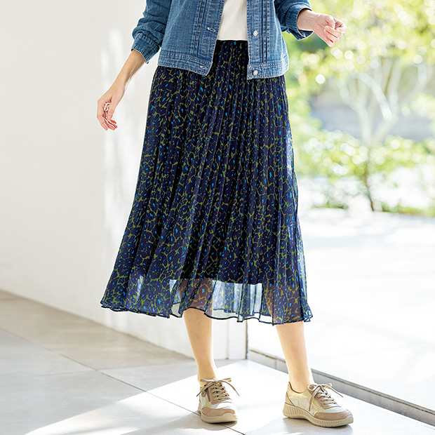 プリントプリーツスカート