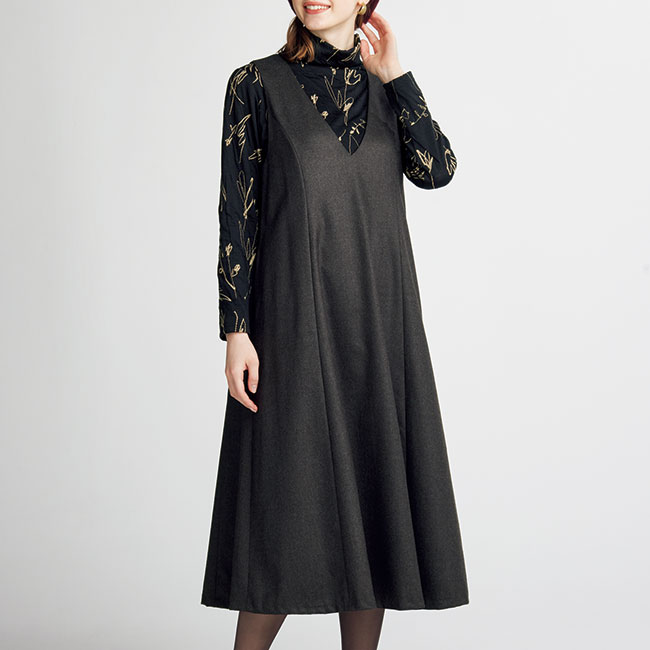 接結ジャカードボトルネックプルオーバー