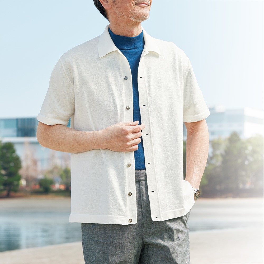 アイスコットン･半袖ニットシャツ