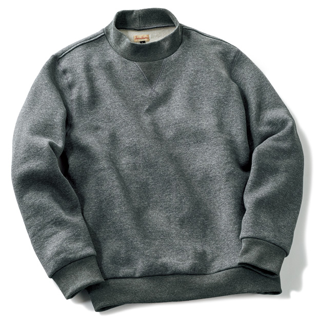 度詰めアズマ裏毛･モックネックトレーナー