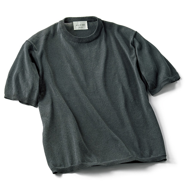 和紙混の涼やかニットTシャツ