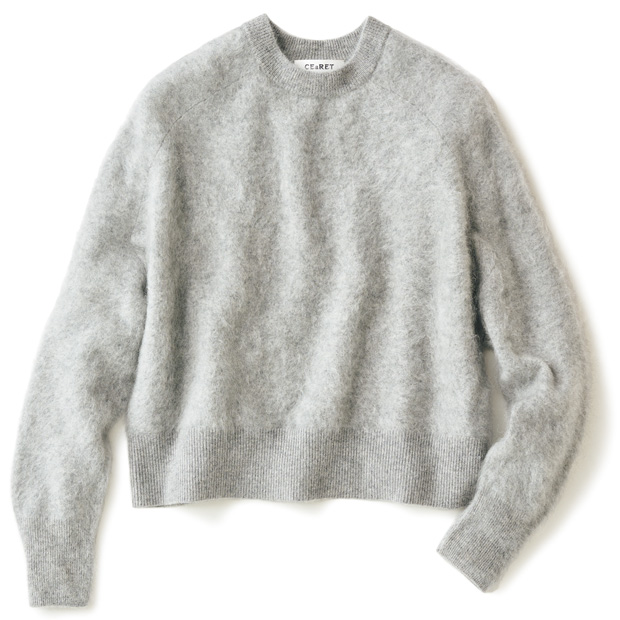 ファー加工カシミヤニットプルオーバー
