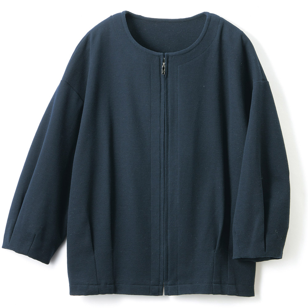 七分袖ジャージーブルゾン