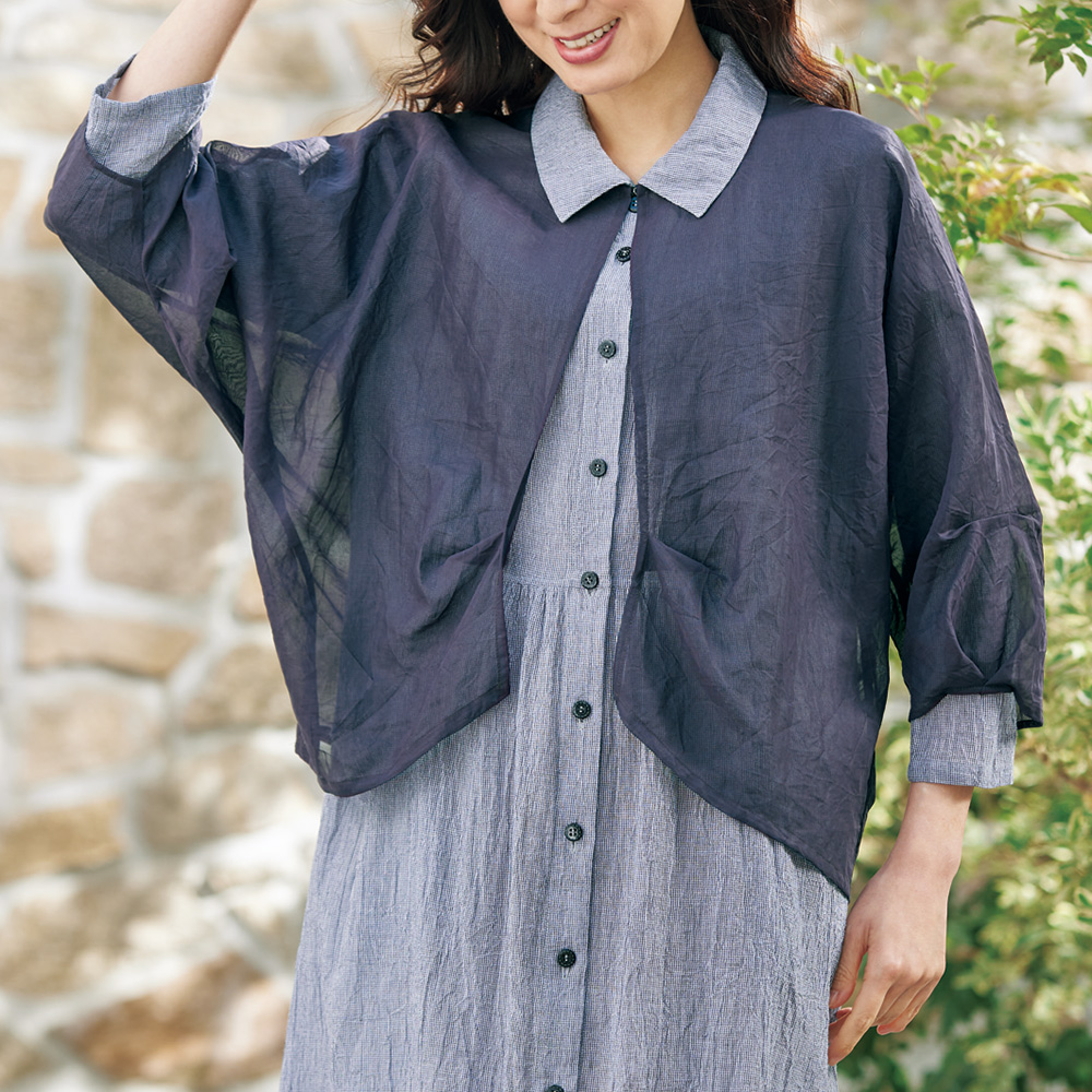 ボレロ風コットンシアージャケット