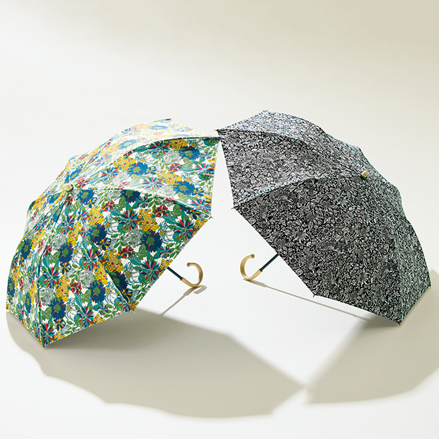 リバティプリントの折り畳み傘／晴雨兼用