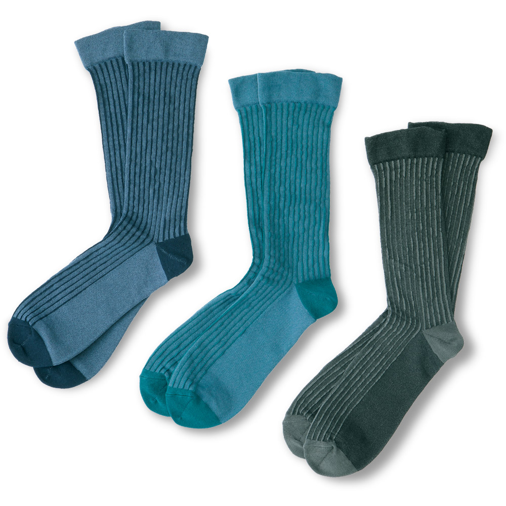 ゴムの入っていない気持ちいいくつ下／ストライプ3色セット