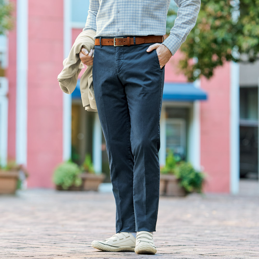 ガーメントダイコットン混パンツ