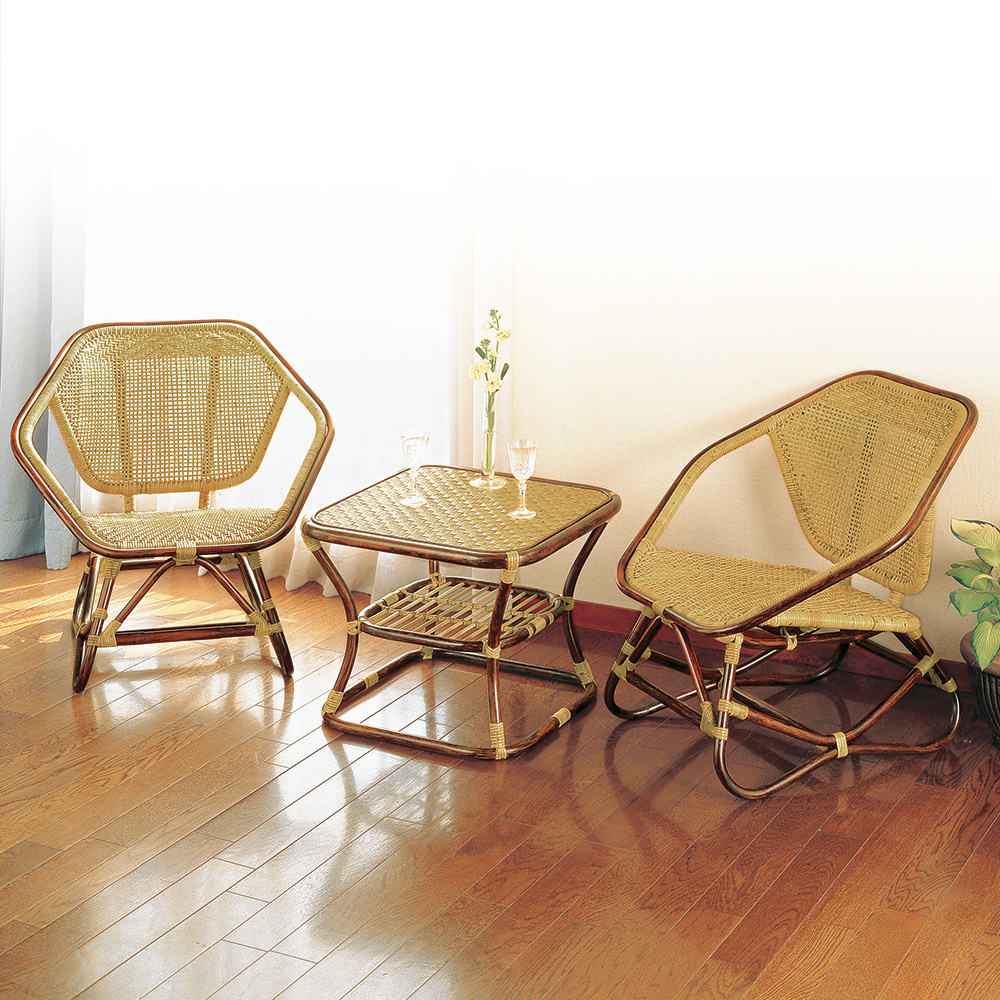 最高級ラタン】ラタン家具専門店 「橋之口藤工芸工房」座椅子 脚付き