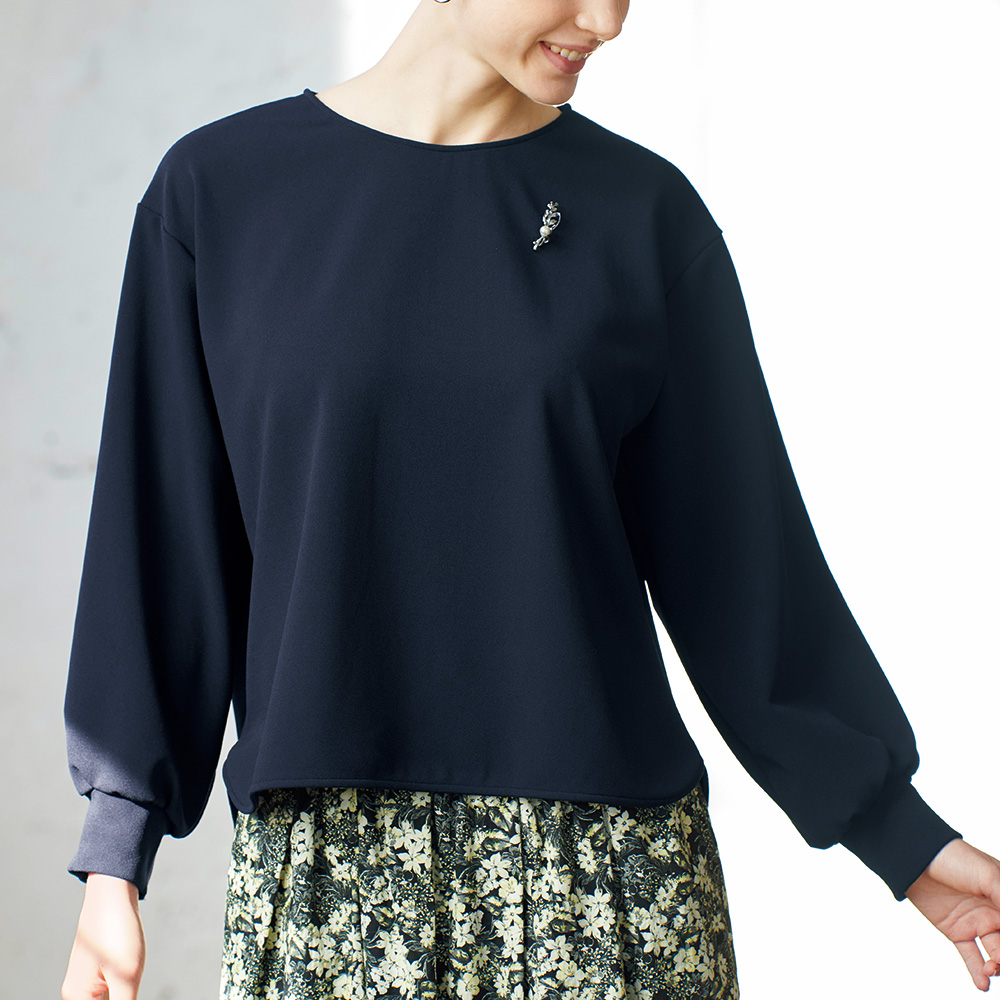 ジョーゼット調ジャージープルオーバー