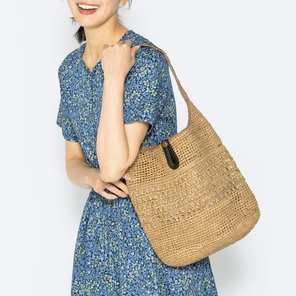 紅茶染めラフィアバッグ