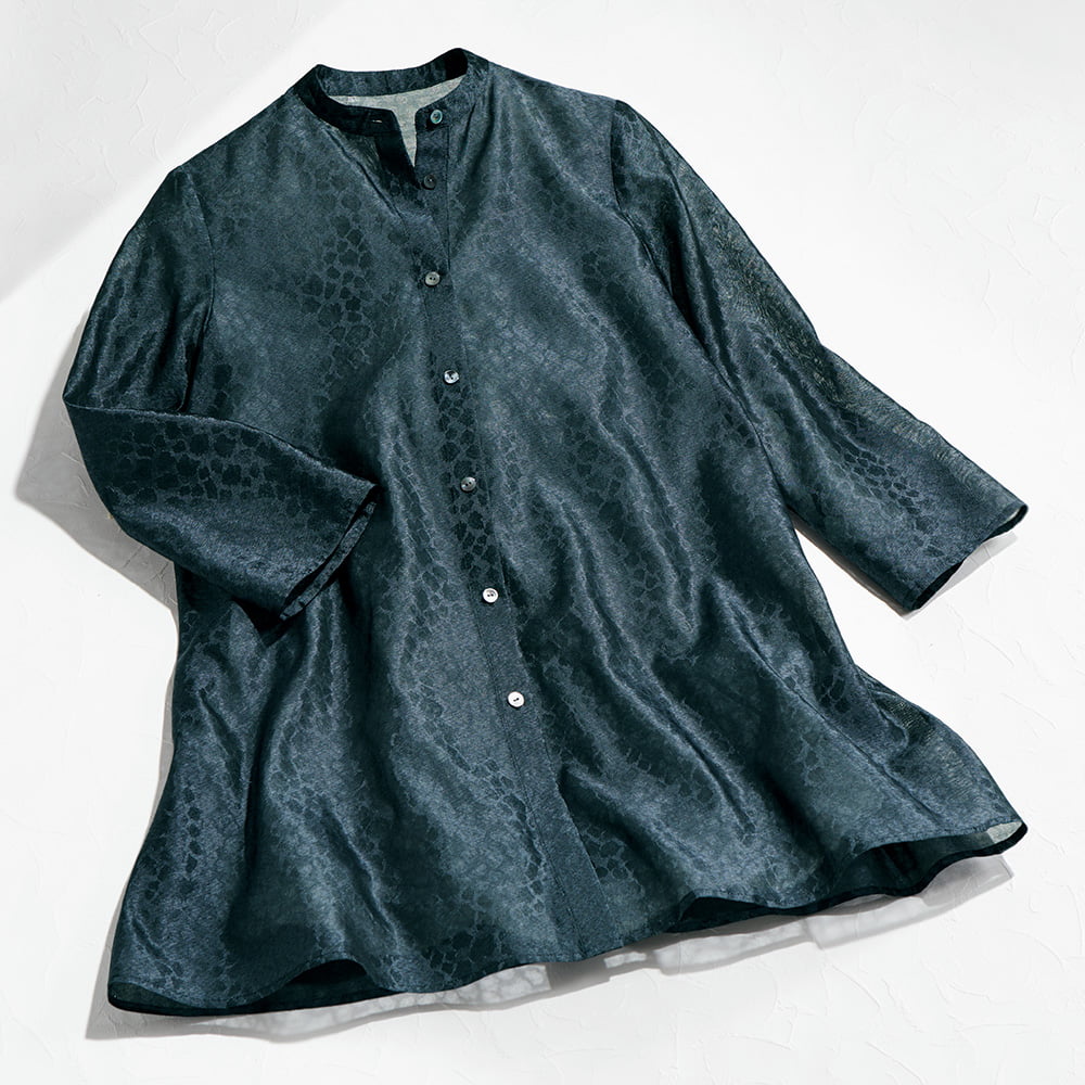 シルクジャカード･ロングブラウス