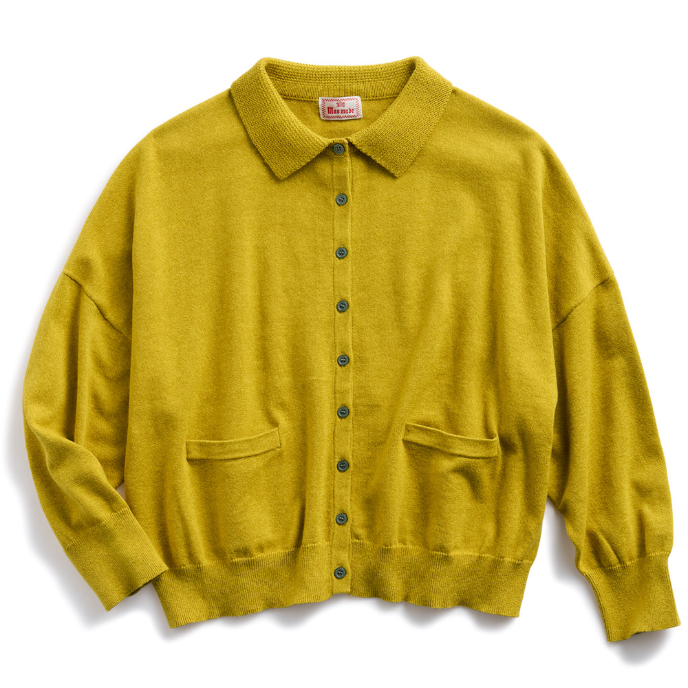 ポロ襟ニットカーディガン