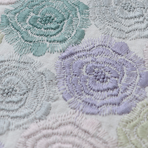 スラブ天竺七分袖Tシャツ／モネのバラ