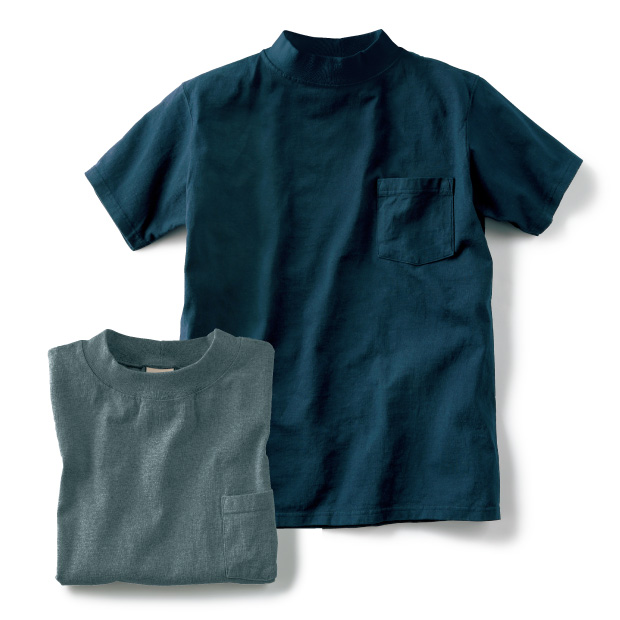 半袖モックネックTシャツ／2色セット