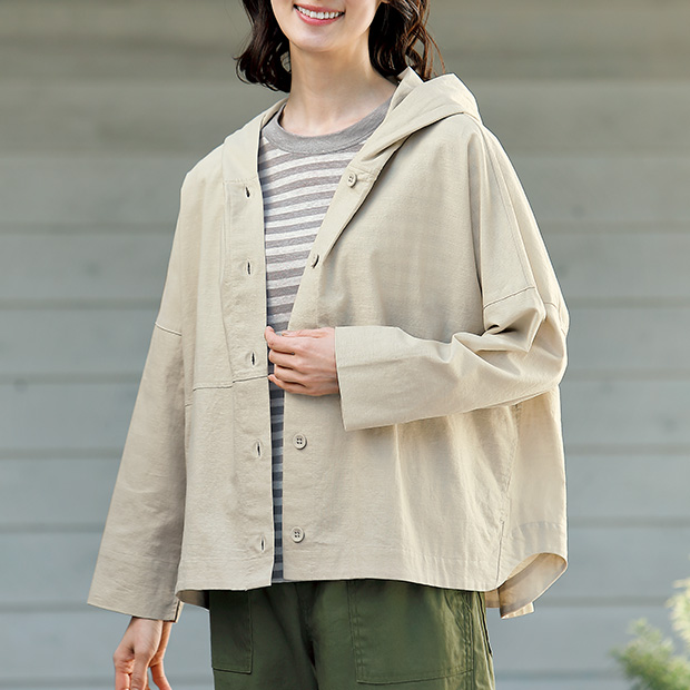コットンリネン軽やかジャケット