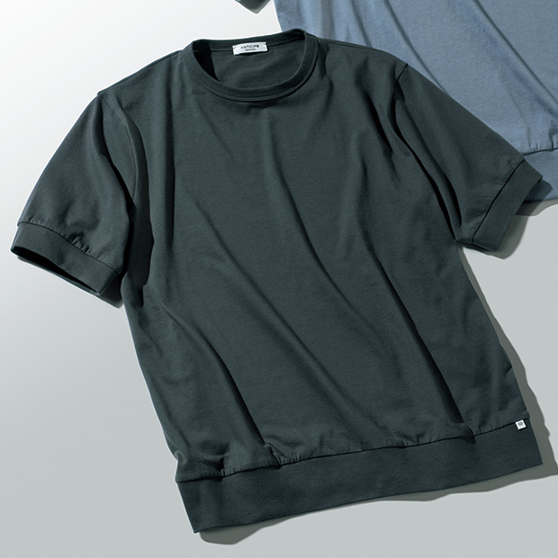 イタリア製コットンクルーネックTシャツ
