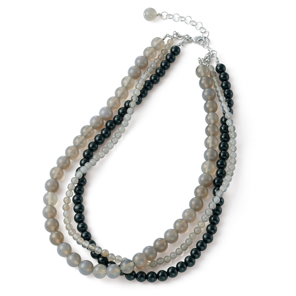 天然石3連ネックレス