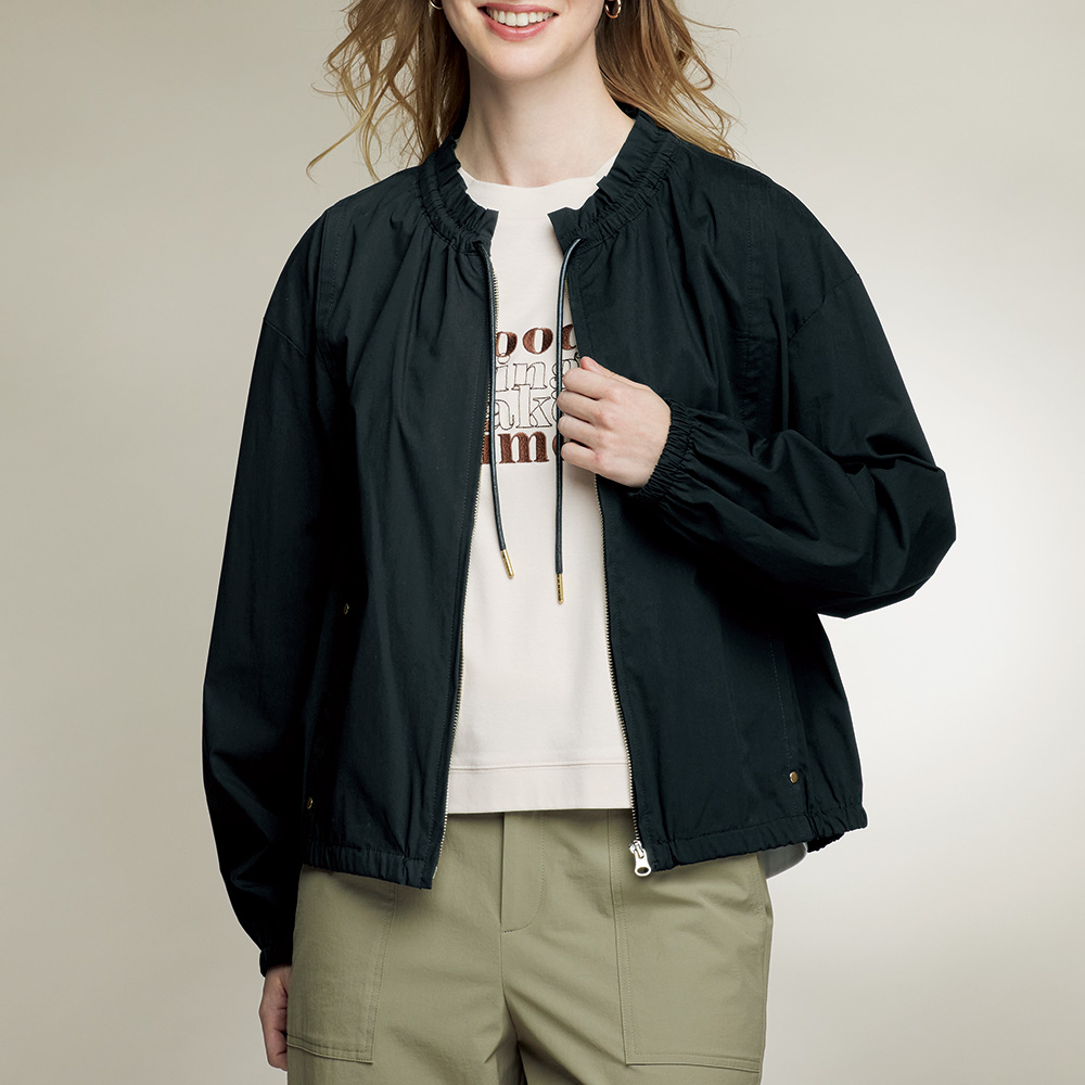 コットン混デザインブルゾン