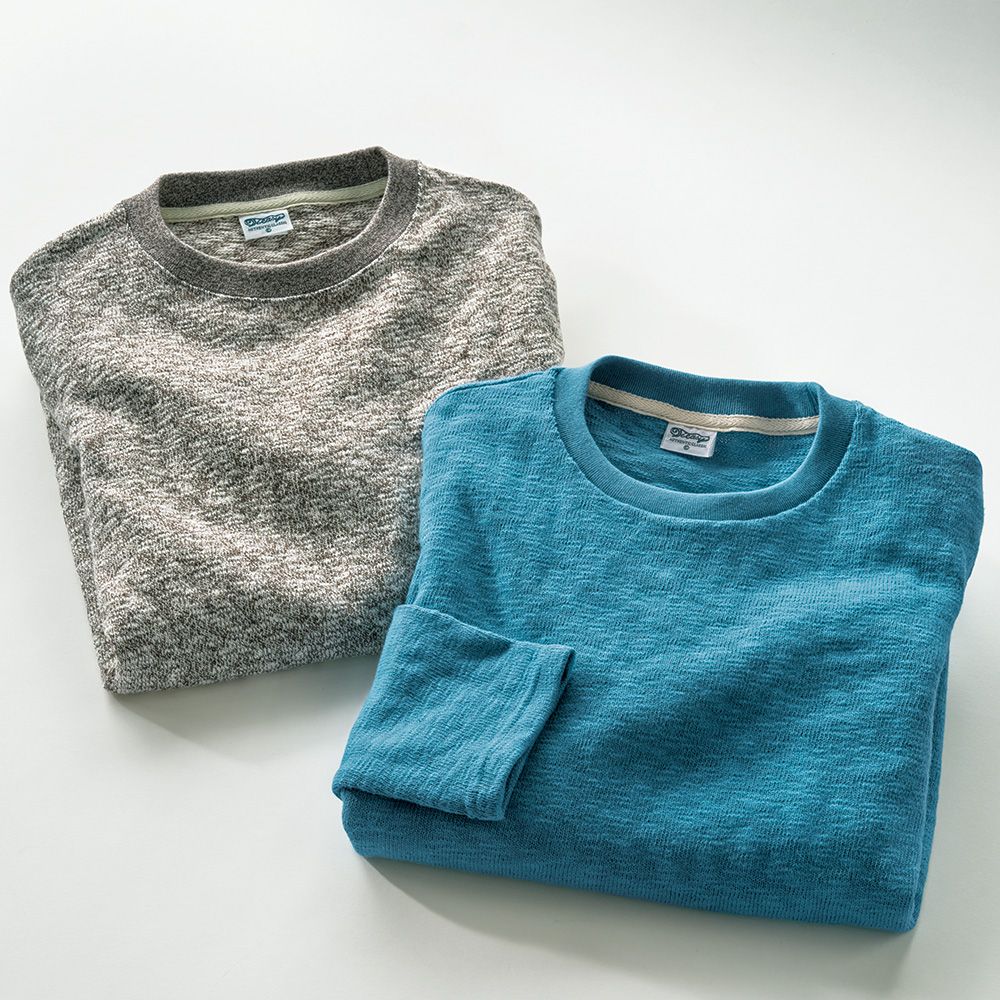 旧式編機のスラブオーガニック綿プルオーバー