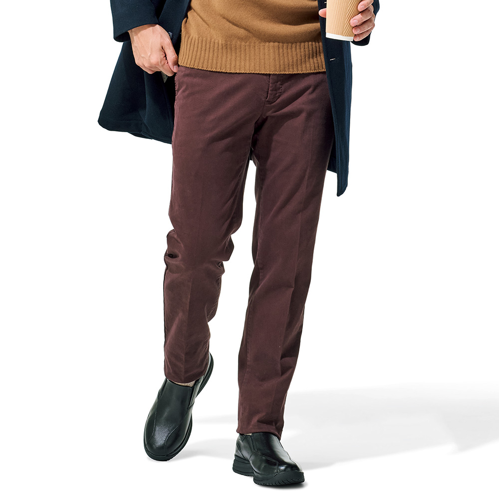 ブラッシュドコットン・ストレッチスラックス