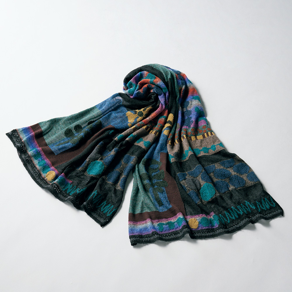 モヘヤ混ジャカードビッグストール