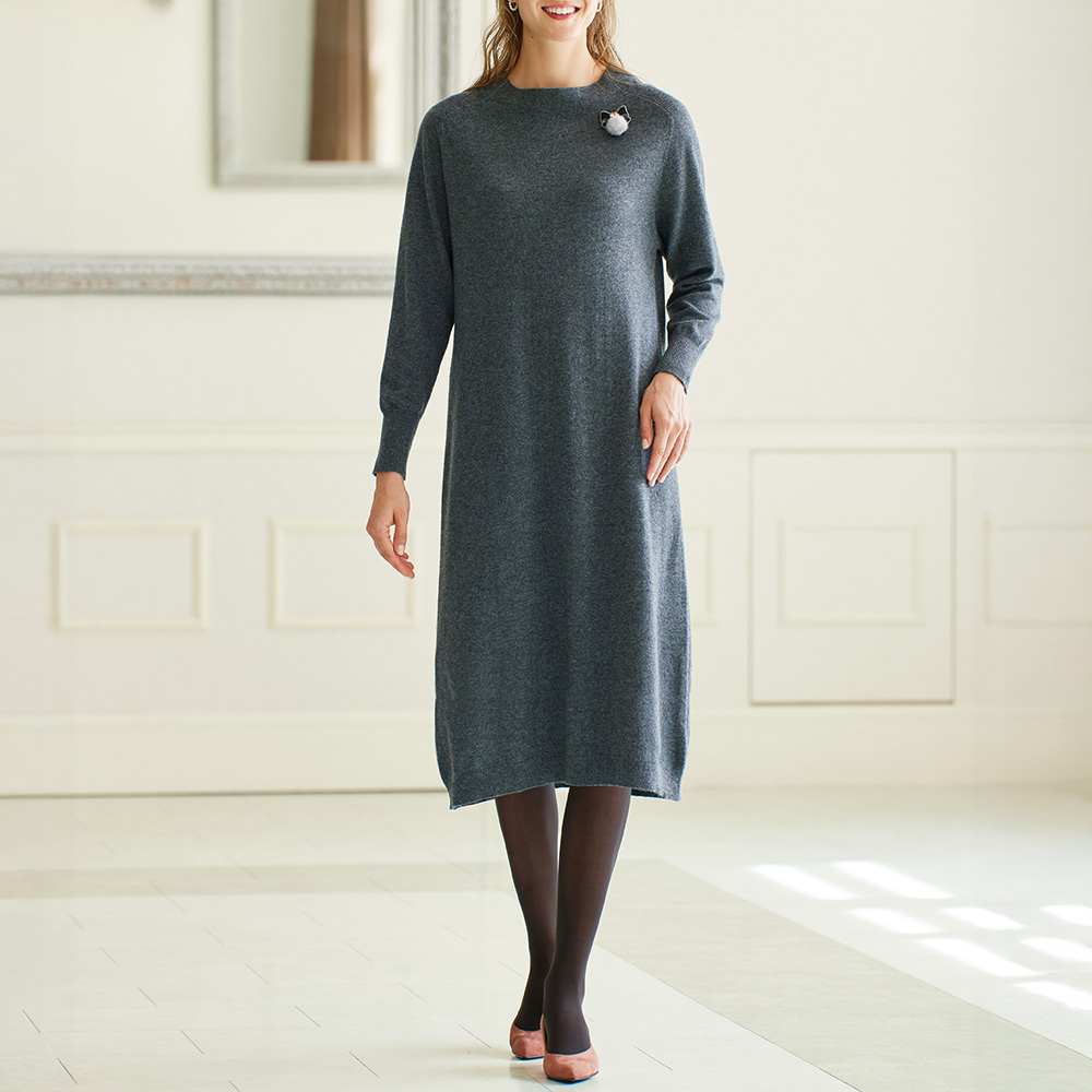 カシミヤニットワンピース