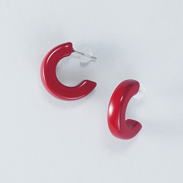 漆塗りイヤリング･ピアス／フープ