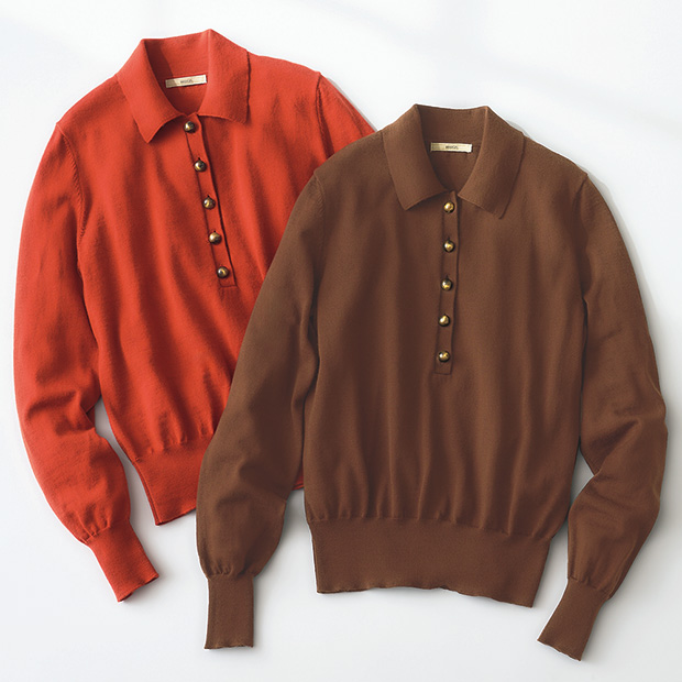 ウールニットポロシャツ