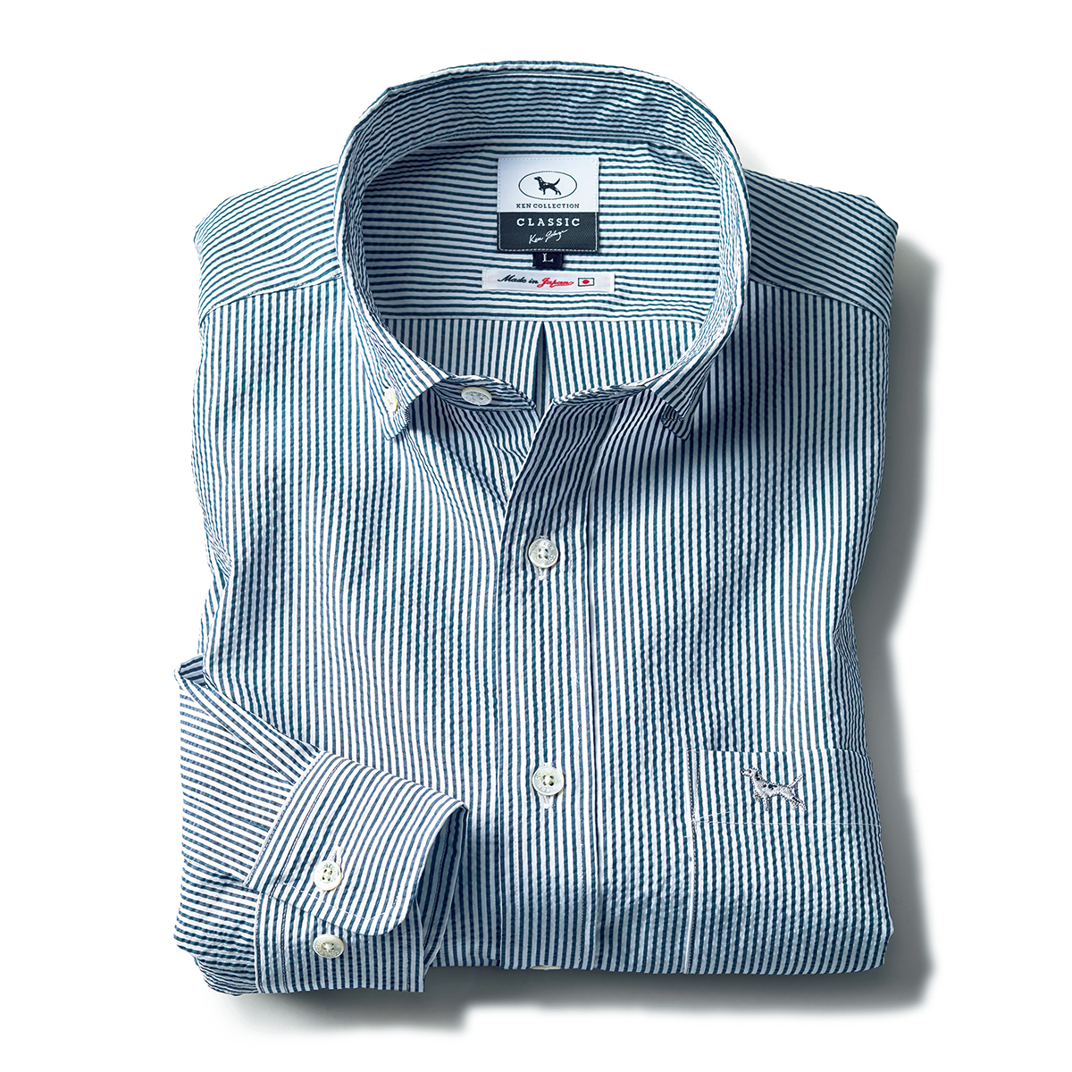 ケンコレクション クラシック クールマックスストライプワイドb D 長袖シャツ ライトアップオンラインストア