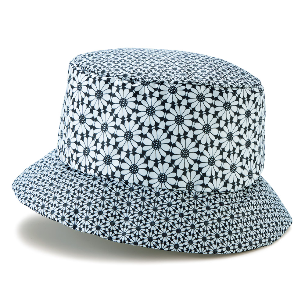 撥水･ハット付き花柄プリントコート