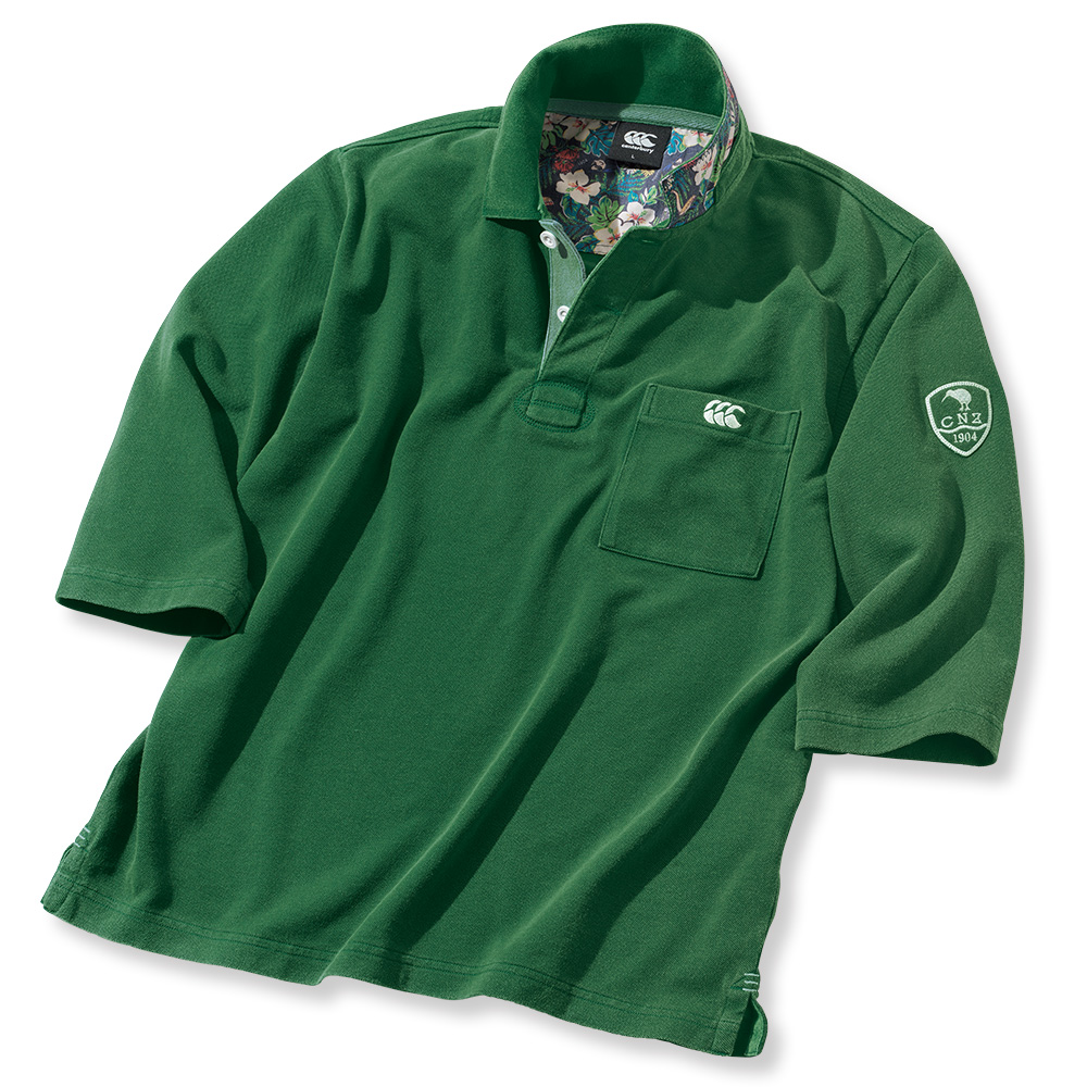 フェードカラー･七分袖ラガーポロシャツ