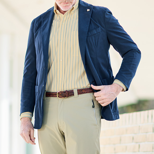 クールマックス･ロングスリーブストライプシャツ