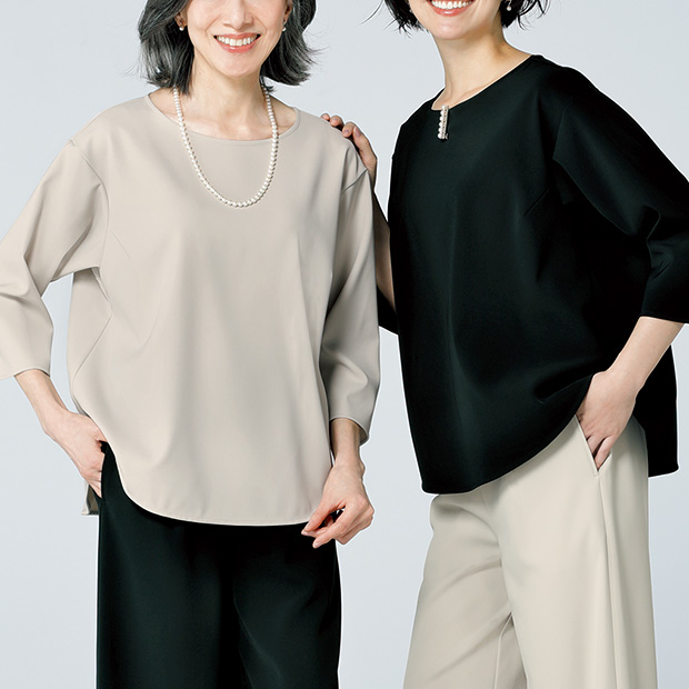 とろみラウンドブラウス